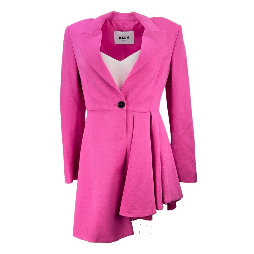 MSGM Pink Asymmetrical Skirted Blazer
